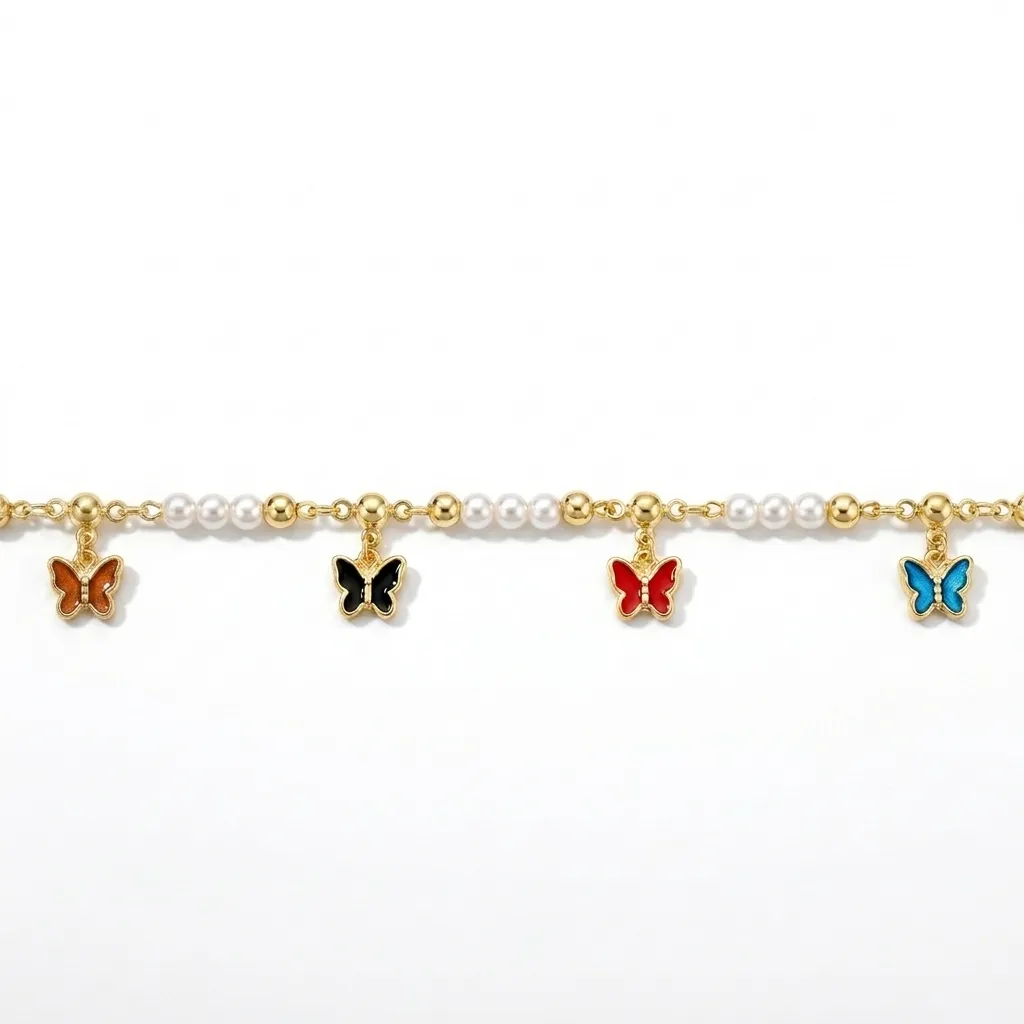 Mariposa color con perlas